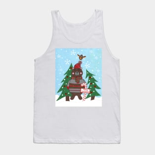 Christmas Bear Funny Merry Beary Xmas Acrylic Painting Tank Top